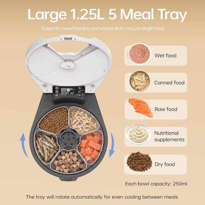 Automatic Wet Food Cat Feeder with Refrigerated