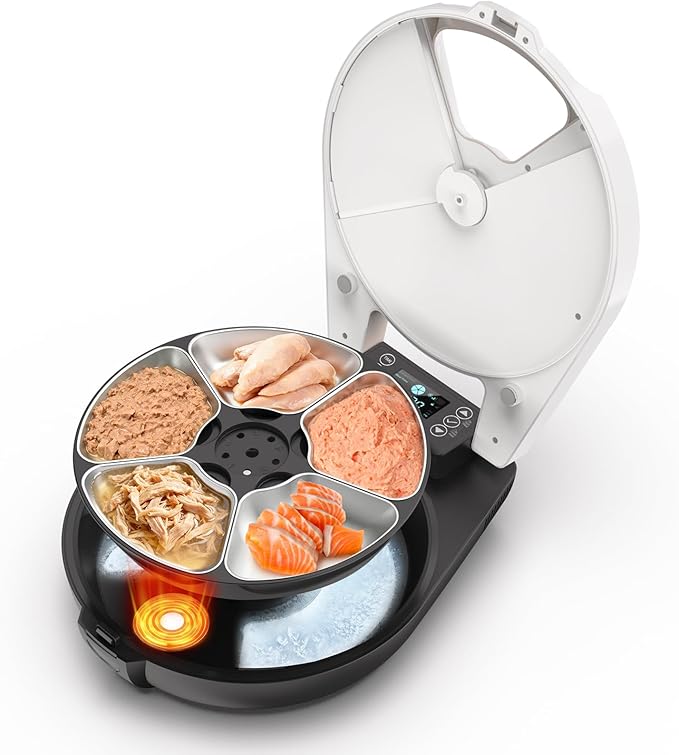 Automatic Wet Food Cat Feeder with Refrigerated