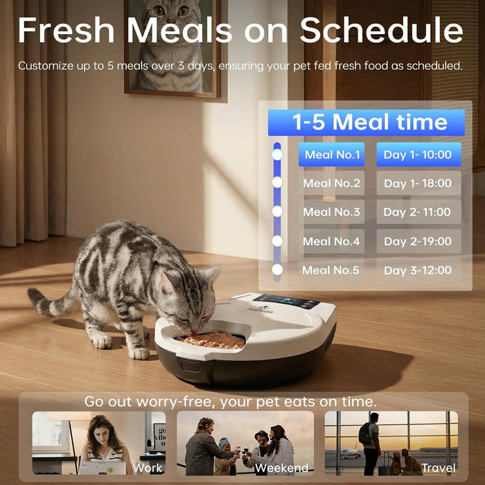 Automatic Wet Food Cat Feeder with Refrigerated