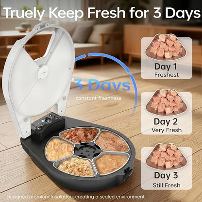 Automatic Wet Food Cat Feeder with Refrigerated